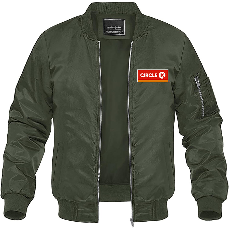 Men's Circle K Gas Station  Lightweight Bomber Jacket Windbreaker Softshell Varsity Jacket Coat