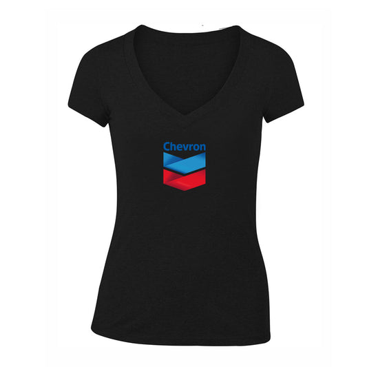 Women's Chevron Gas Station  V-Neck T-Shirt