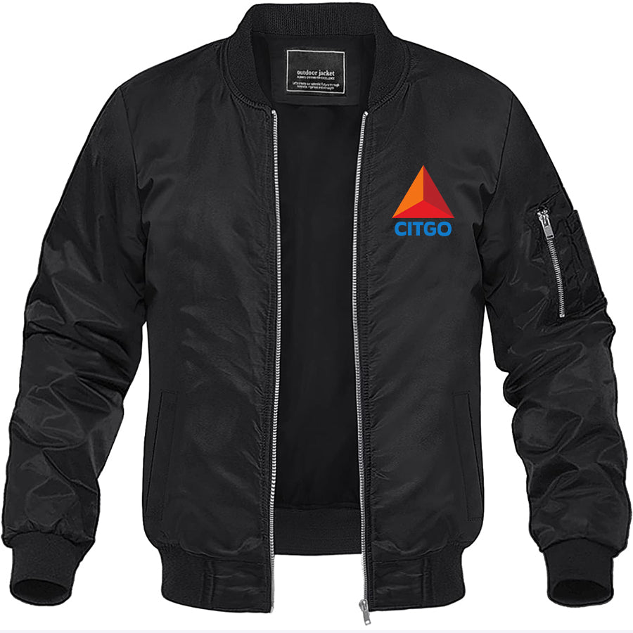 Men's Citgo Gas Station Lightweight Bomber Jacket Windbreaker Softshell Varsity Jacket Coat