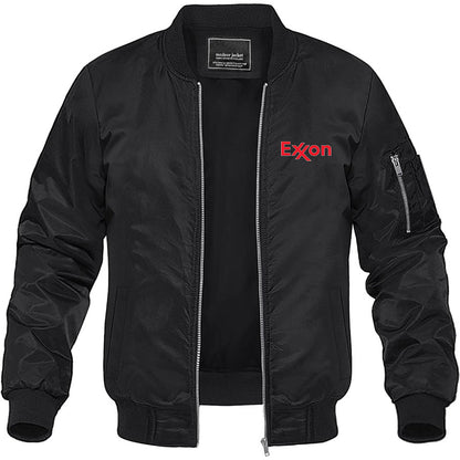 Men's Exxon Gas Station Lightweight Bomber Jacket Windbreaker Softshell Varsity Jacket Coat