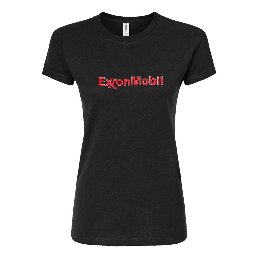 Women's Exxon Mobil Gas Station Round Neck T-Shirt