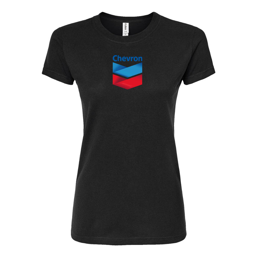 Women's Chevron Gas Station  Round Neck T-Shirt