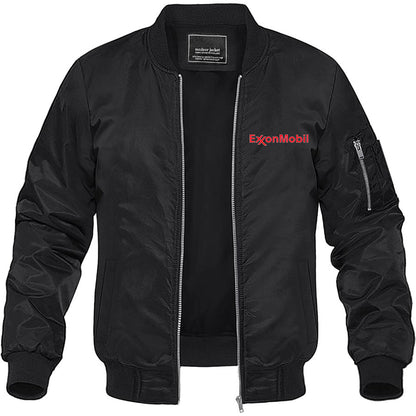 Men's Exxon Mobil Gas Station  Lightweight Bomber Jacket Windbreaker Softshell Varsity Jacket Coat