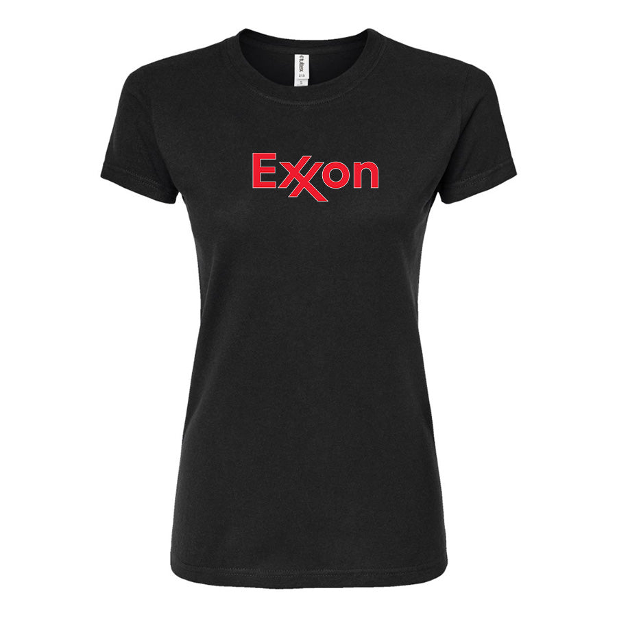 Women's Exxon Gas Station  Round Neck T-Shirt