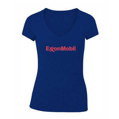 Women's Exxon Mobil Gas Station  V-Neck T-Shirt