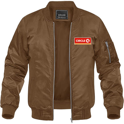 Men's Circle K Gas Station  Lightweight Bomber Jacket Windbreaker Softshell Varsity Jacket Coat