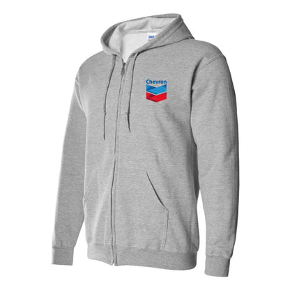 Men's Chevron Gas Station  Zipper Hoodie