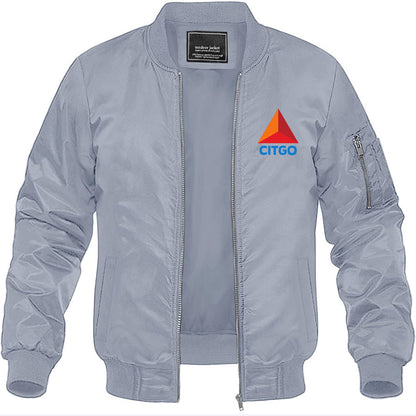 Men's Citgo Gas Station Lightweight Bomber Jacket Windbreaker Softshell Varsity Jacket Coat