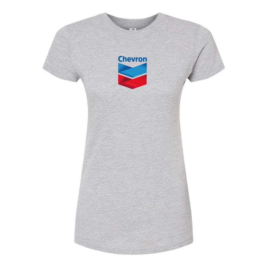 Women's Chevron Gas Station  Round Neck T-Shirt