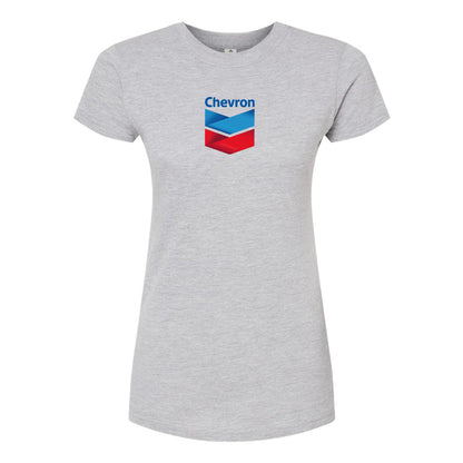 Women's Chevron Gas Station  Round Neck T-Shirt