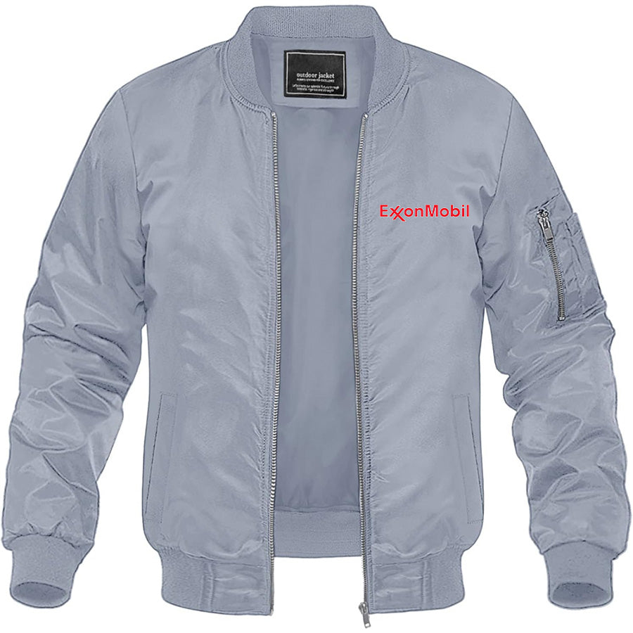 Men's Exxon Mobil Gas Station  Lightweight Bomber Jacket Windbreaker Softshell Varsity Jacket Coat