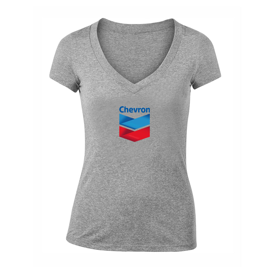 Women's Chevron Gas Station  V-Neck T-Shirt