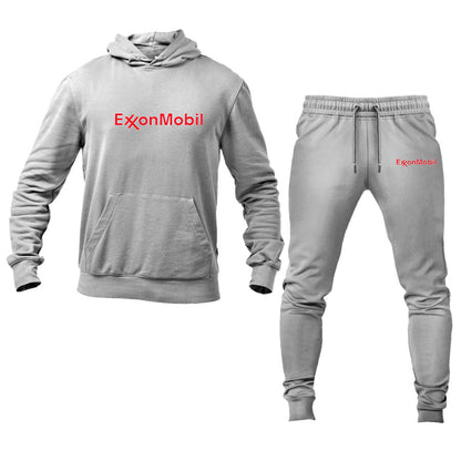 Men's Exxon Mobil Gas Station Logo Hoodie Joggers Set