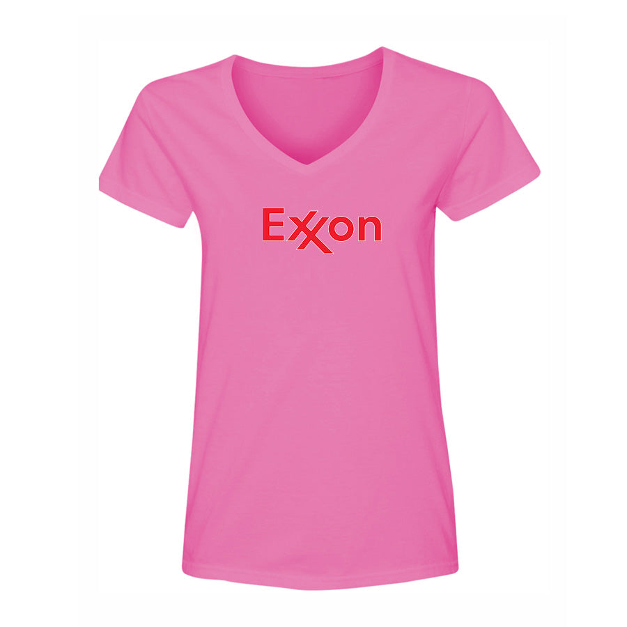 Women's Exxon Gas Station  V-Neck T-Shirt