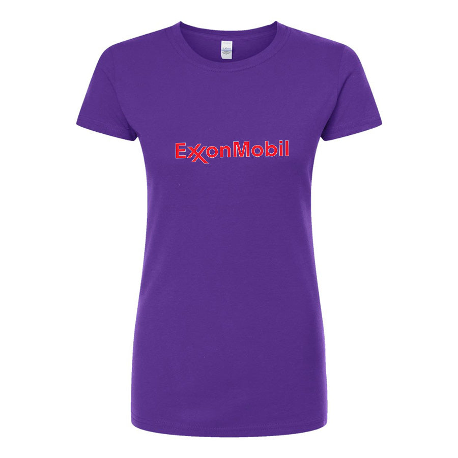 Women's Exxon Mobil Gas Station Round Neck T-Shirt