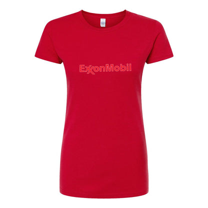 Women's Exxon Mobil Gas Station Round Neck T-Shirt