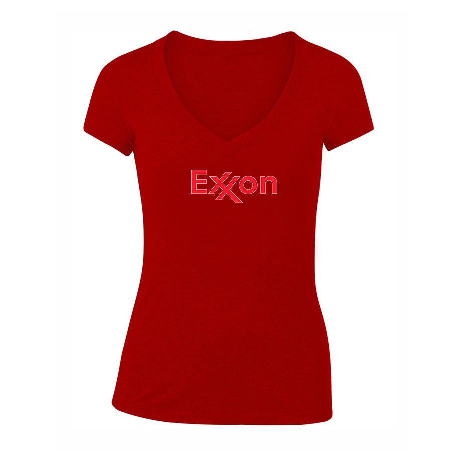 Women's Exxon Gas Station  V-Neck T-Shirt