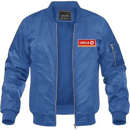 Men's Circle K Gas Station  Lightweight Bomber Jacket Windbreaker Softshell Varsity Jacket Coat