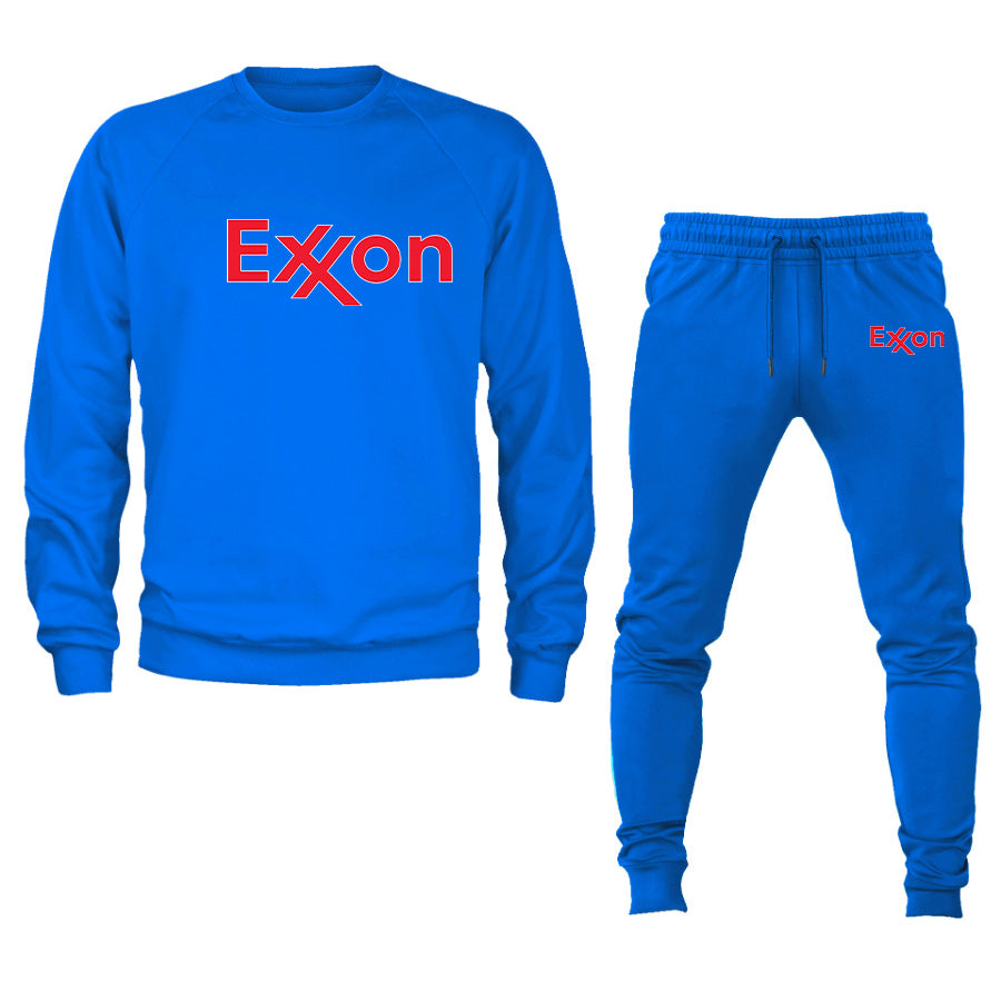 Men's Exxon Gas Station Logo Crewneck Sweatshirt Joggers Suit