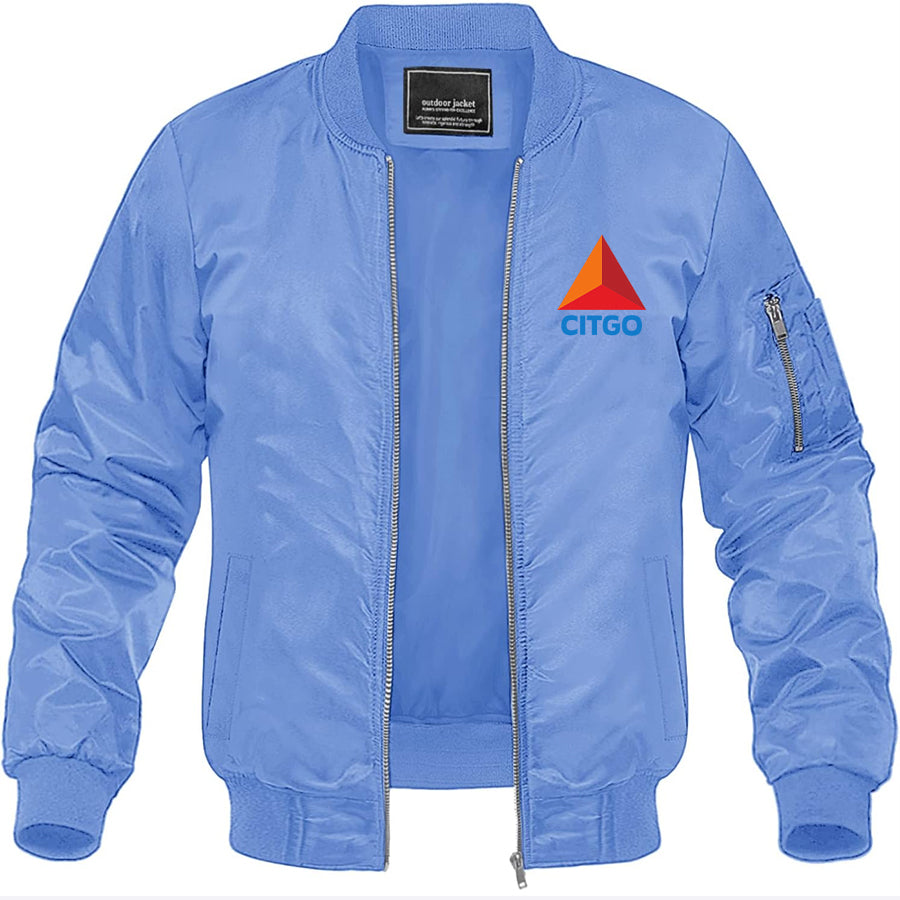 Men's Citgo Gas Station Lightweight Bomber Jacket Windbreaker Softshell Varsity Jacket Coat