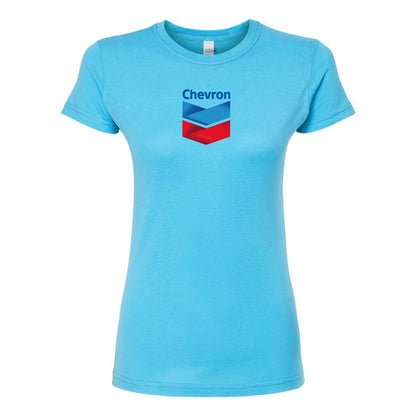 Women's Chevron Gas Station  Round Neck T-Shirt