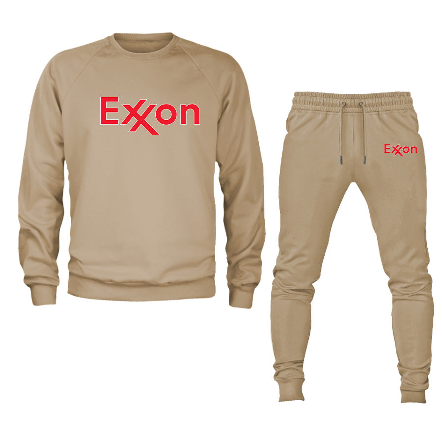 Men's Exxon Gas Station Logo Crewneck Sweatshirt Joggers Suit