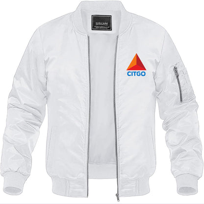 Men's Citgo Gas Station Lightweight Bomber Jacket Windbreaker Softshell Varsity Jacket Coat