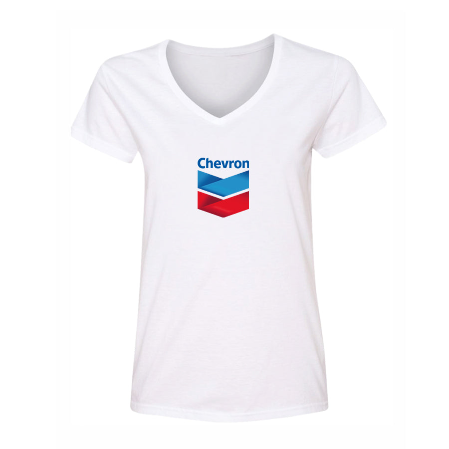 Women's Chevron Gas Station  V-Neck T-Shirt