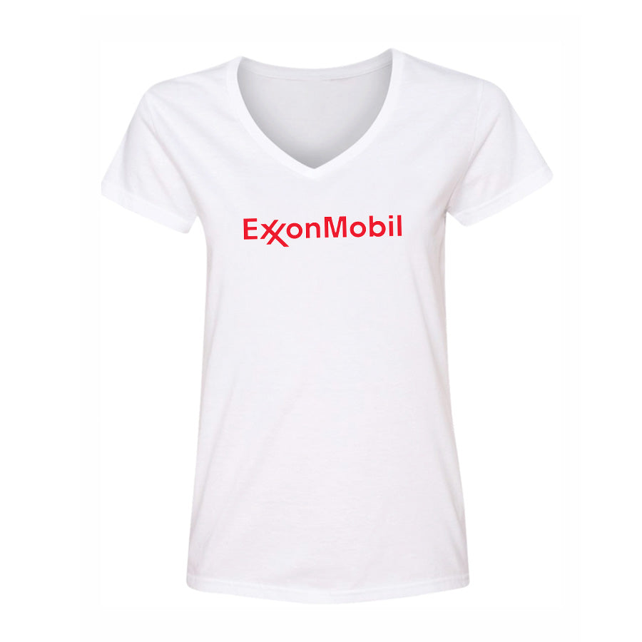 Women's Exxon Mobil Gas Station  V-Neck T-Shirt