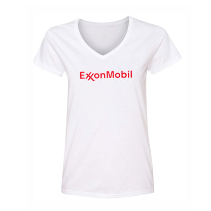 Women's Exxon Mobil Gas Station  V-Neck T-Shirt