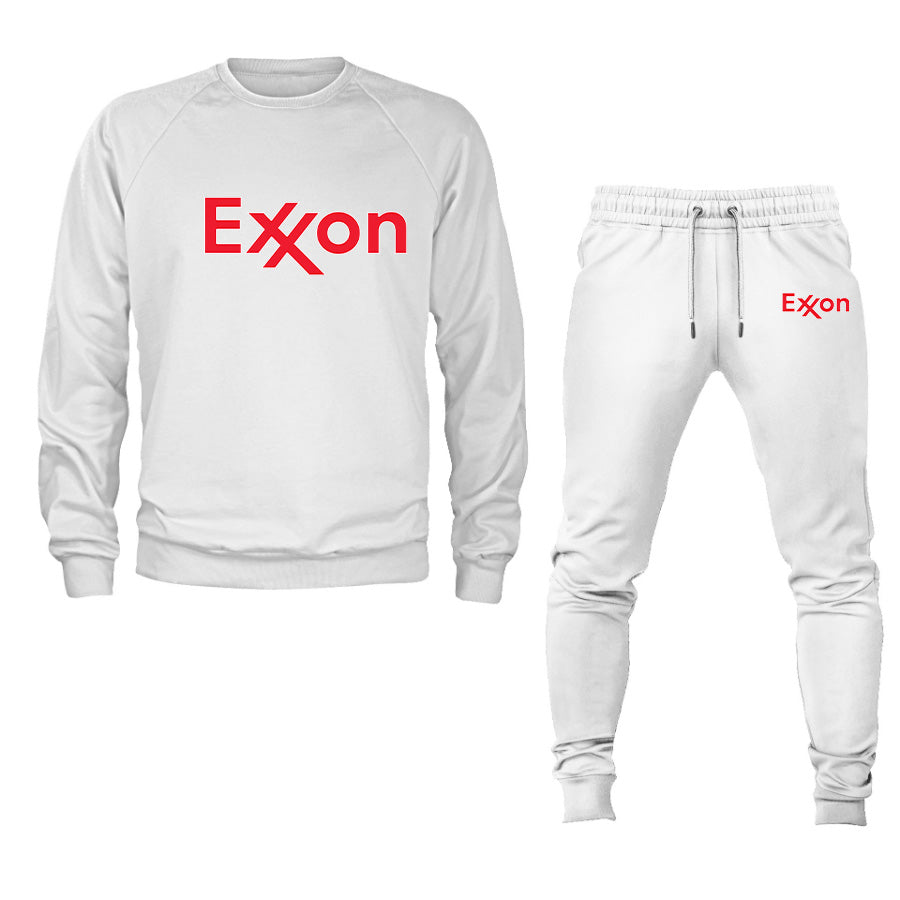 Men's Exxon Gas Station Logo Crewneck Sweatshirt Joggers Suit